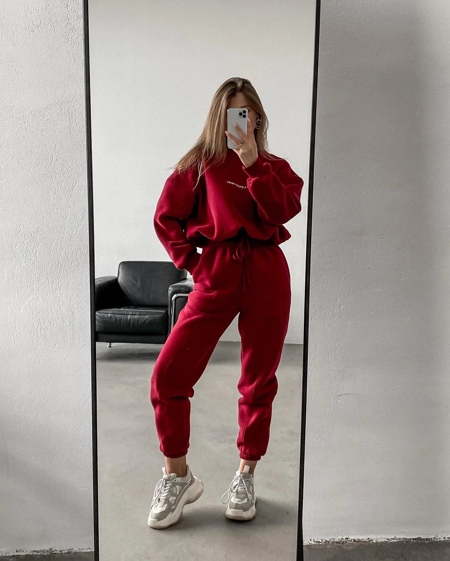 2023 Spring Autumn New Printed Loose Sports Suit Women Turtleneck Long Sleeve Sweatshirt Drawstring High Waist Pencil Pants Suit