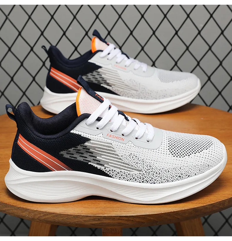 2024 Men's Shoes Spring fashion Soft sole sports single shoes flying woven Casual style men's Running shoes sneakers