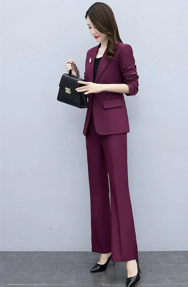 Outfit Wide Leg Trouser Suit Blazer and Womens 2 Pant Sets White Two Piece Set Pants for Women Formal Business Sexy Classy Xxl D