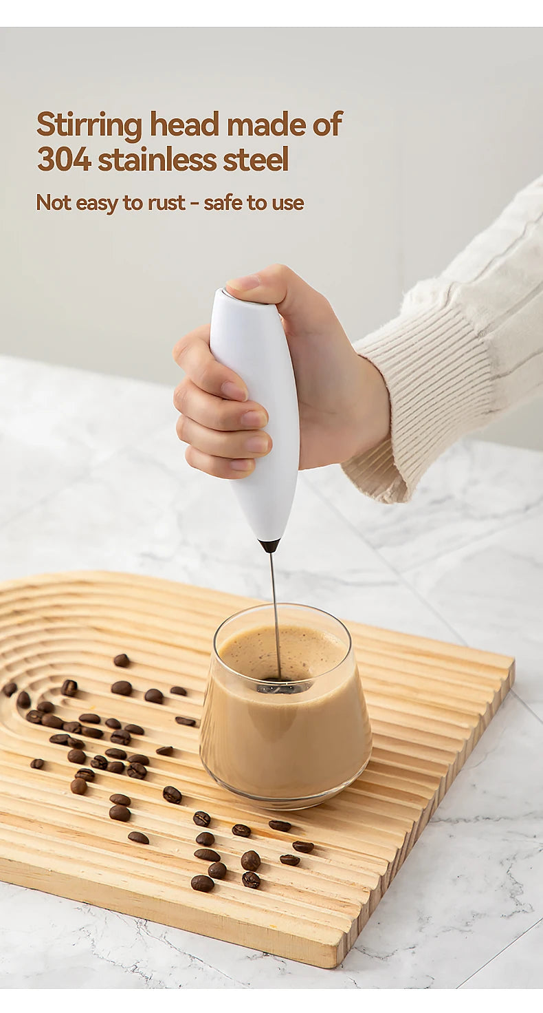 1PC Electric Egg Beater Milk Frother Wireless Handheld Coffee Cappuccino Frother Household Mini Whisk Mixer