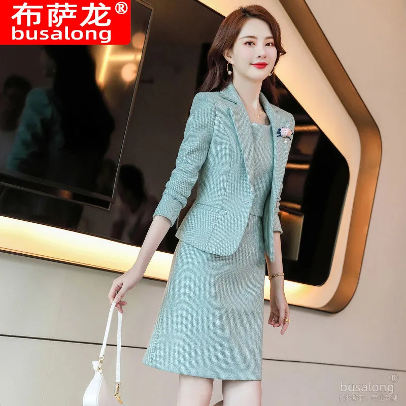 Spring and Autumn Long Sleeve Business Women's Clothing Suit Jacket Formal Wear Temperament Commute Work Clothes Slim Fit Slimmi