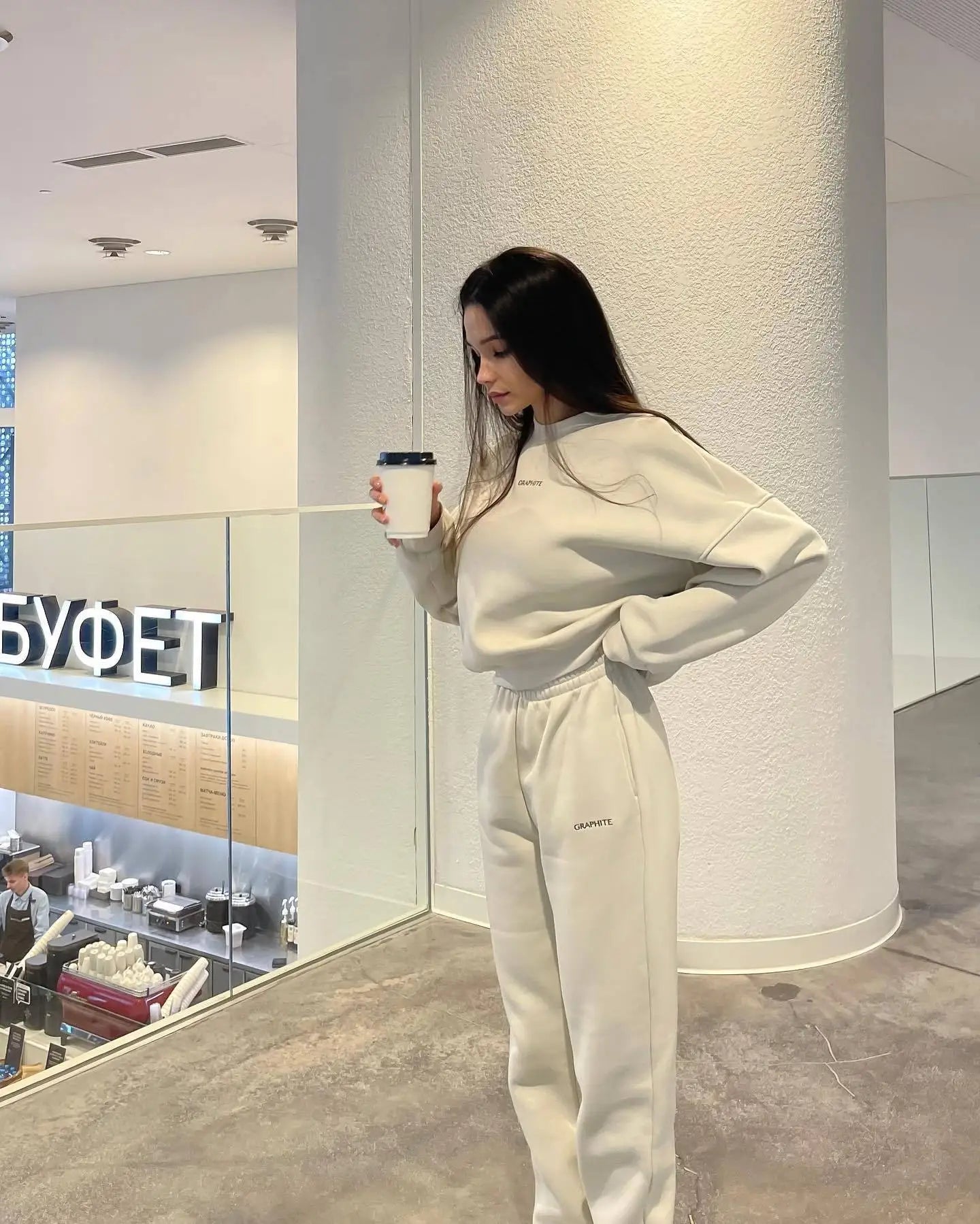 Autumn Hoodie Two Piece Sets Casual Long Sleeve Sweatshirts and Trousers Fleece Warm Two Piece Sets Lady Suit Women's Tracksuit