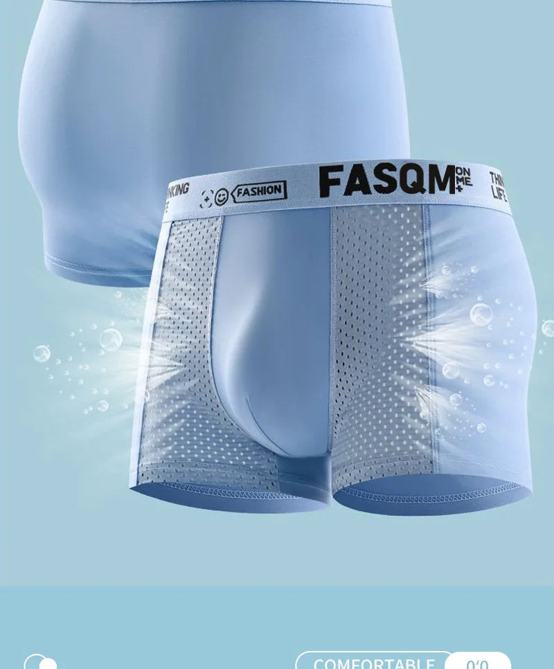 1pc Mens Boxers Shorts Ice Silk Men Panties Seamless Sexy Underwear Man Underpants Panties Male Antibacterial Breathable Briefs