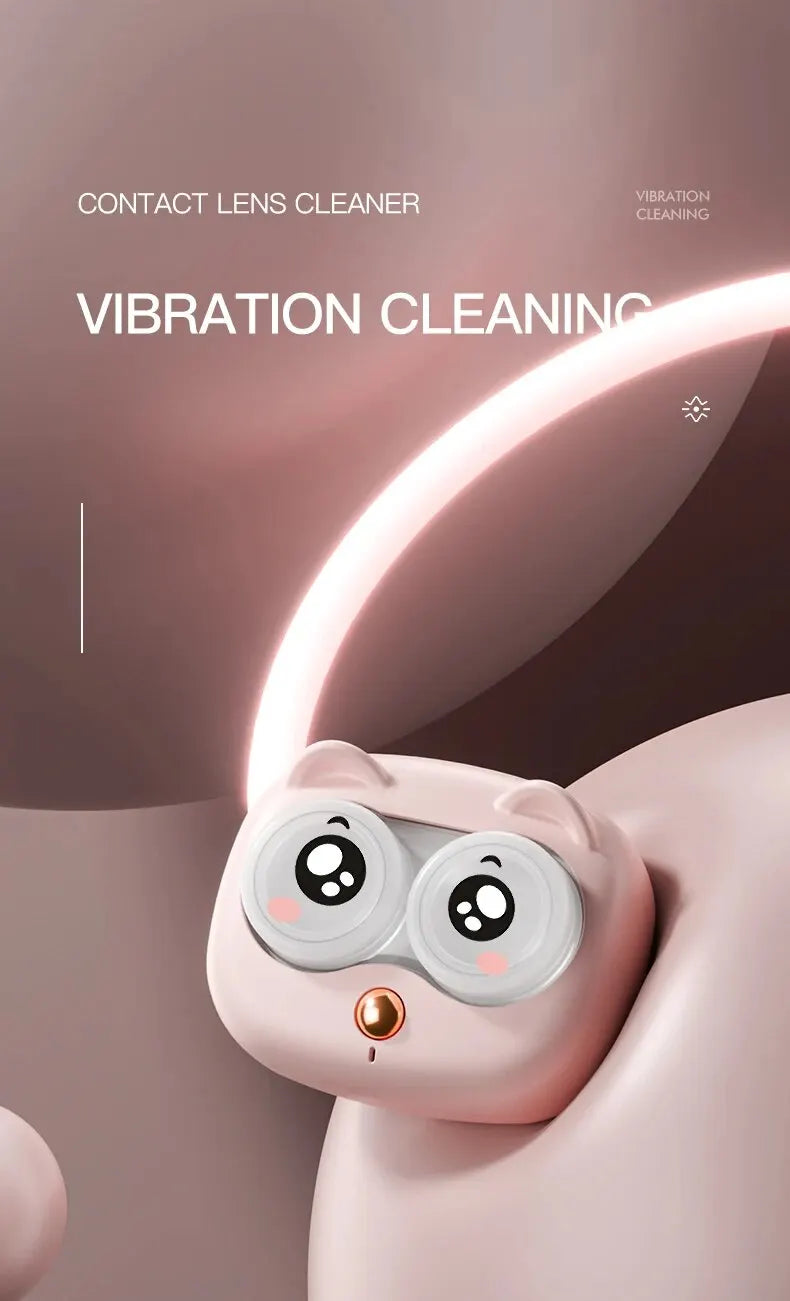 Portable Contact Lens Cleaner High Frequency Vibration Contact Lens Cleaning Case Beauty Pupil Storage Cleaning Container Tools