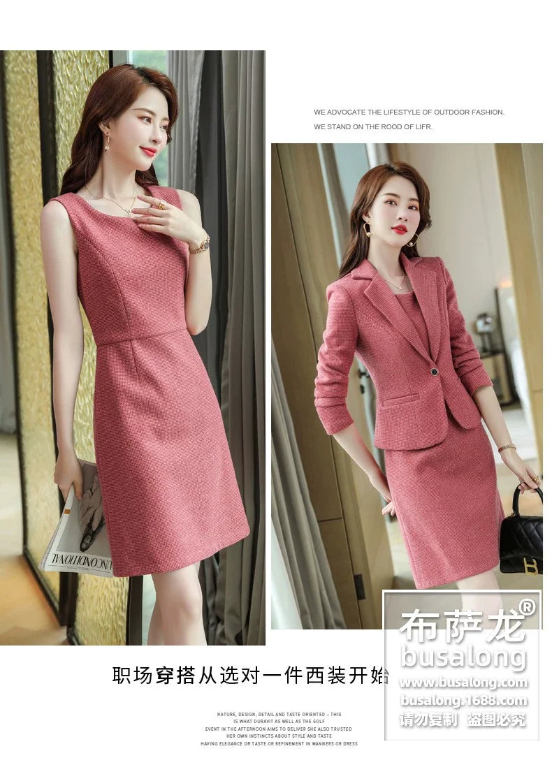 Spring and Autumn Long Sleeve Business Women's Clothing Suit Jacket Formal Wear Temperament Commute Work Clothes Slim Fit Slimmi