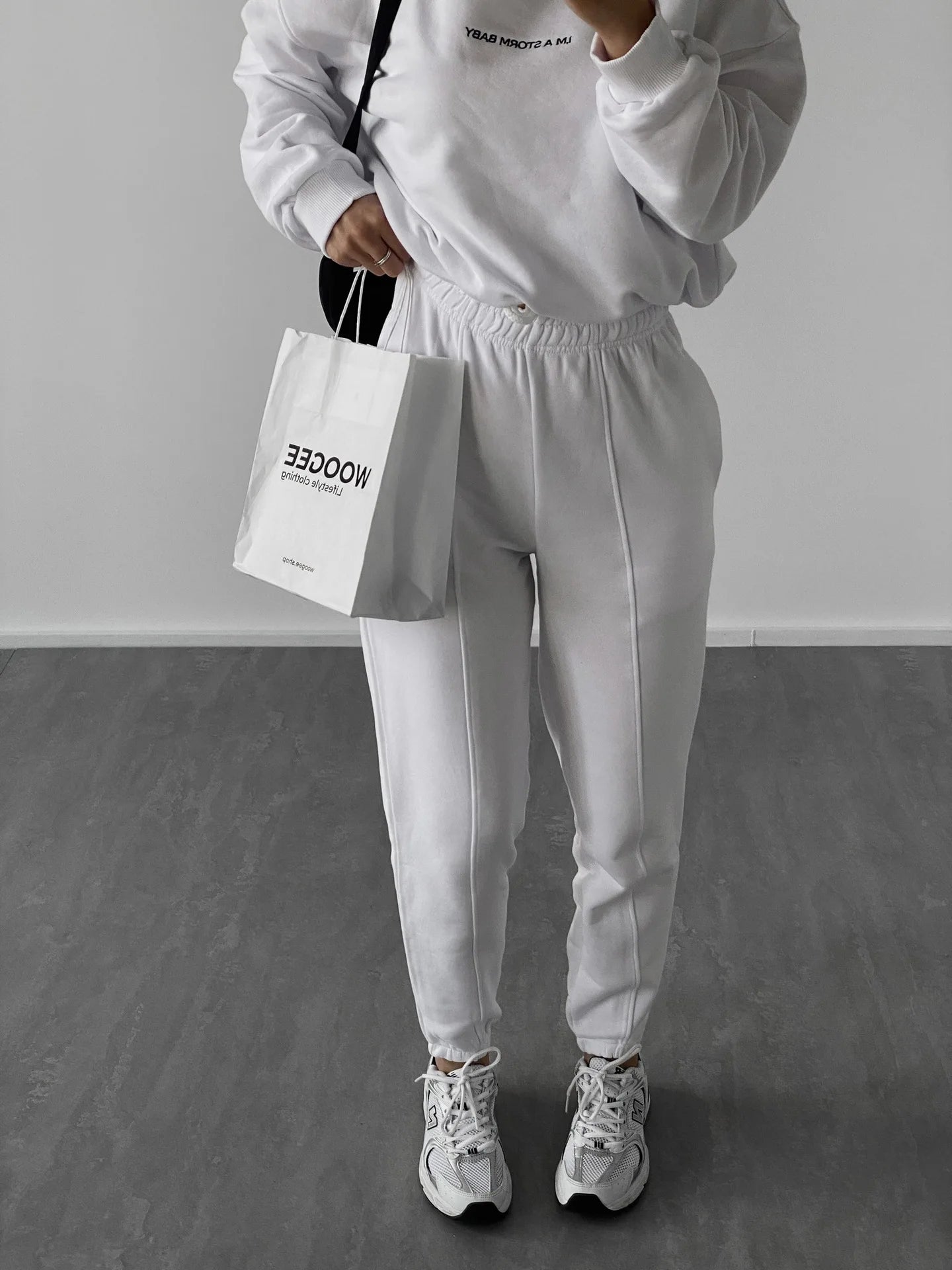 2023 Spring Autumn New Printed Loose Sports Suit Women Turtleneck Long Sleeve Sweatshirt Drawstring High Waist Pencil Pants Suit