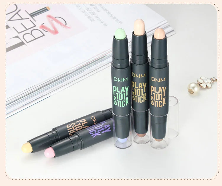 Double-head Face Foundation Concealer Pen Long Lasting Dark Circles Corrector Contour Pencil Concealers Stick Highlight Cosmetic
