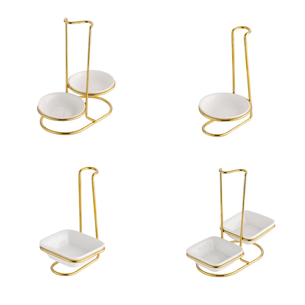 Spoon Rest Holder Rack Kitchen Cookware Organizer Vertical Gold Stand Soup Scoop Storage Restaurant Tableware Stands