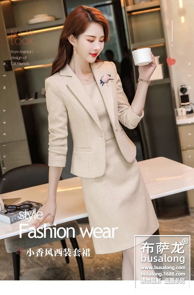 Spring and Autumn Long Sleeve Business Women's Clothing Suit Jacket Formal Wear Temperament Commute Work Clothes Slim Fit Slimmi