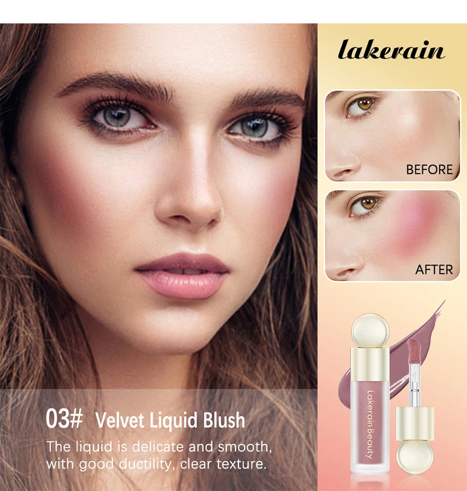 7.5ml Matte Liquid Blush Velvet Blusher Orange Peach Face Pigment Lasting Beauty Natural Cheek Tint Cream Waterproof Blush