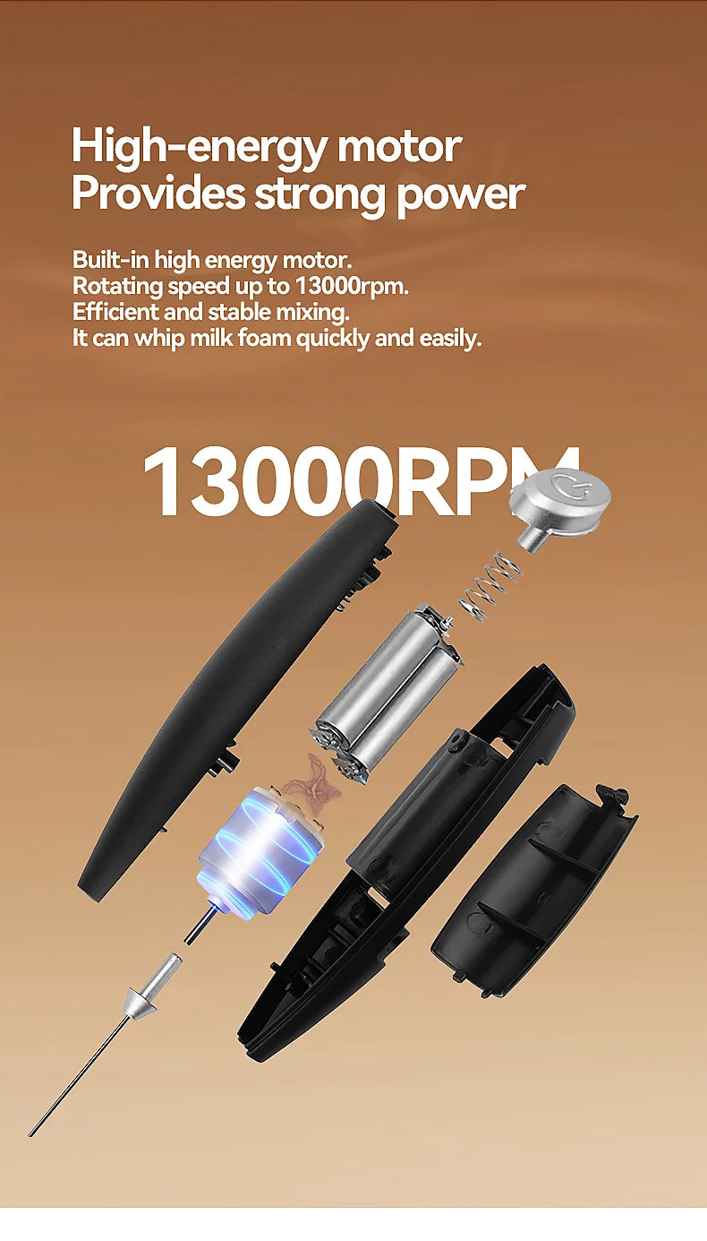 1PC Electric Egg Beater Milk Frother Wireless Handheld Coffee Cappuccino Frother Household Mini Whisk Mixer