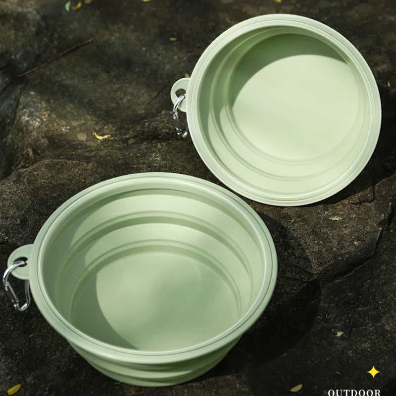 Dog Pet Folding Silicone Bowl Outdoor Travel Foldable Portable Cat Food Water Container Feeding Tray Bowl Pet Supplies