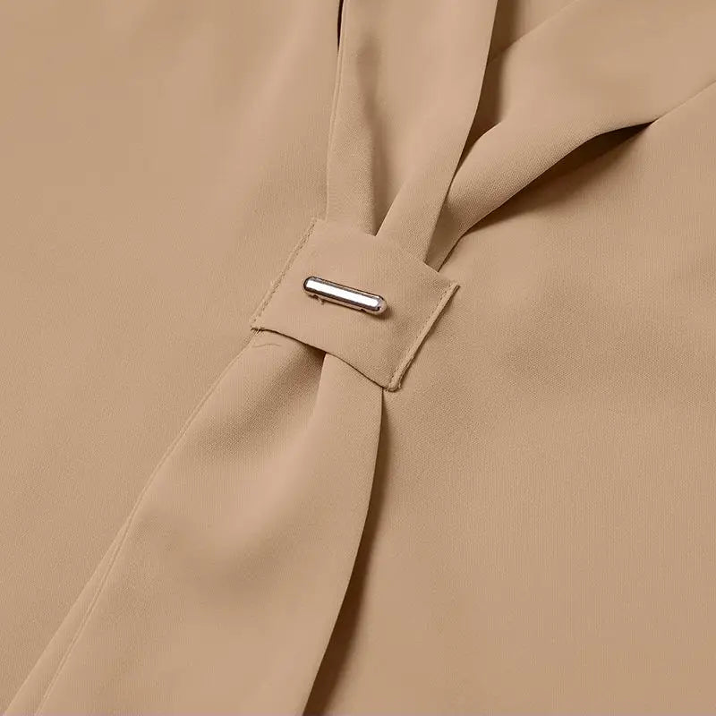 VONDA 2024 Summer Women Tops Fashion Casual Short Sleeve Chiffon Blouse Tie Shirts Loose Solid Color Tunic Blusas Femininas