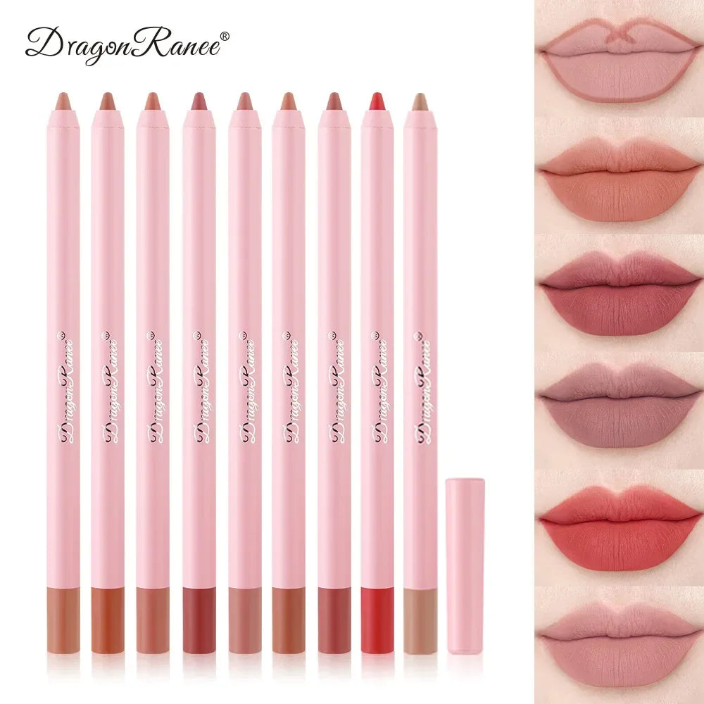 12 Colour Matte Lip Liner Pencil Carving Labial Makeup Lasting Brown Lip Liners Waterproof Lipstick Pen Lip Contouring Cosmetics