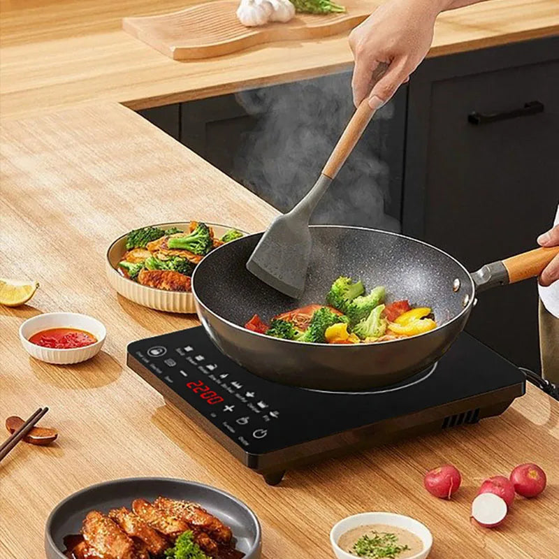 110V/220V Electric Magnetic Induction Cooker Waterproof Hot Pot Oven Furnace Cooking Stove Kitchen Hotpot Heater Cooktop 2200W