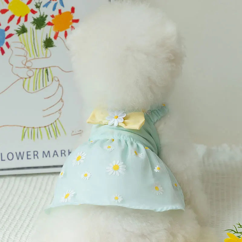 Dog Princess Dress Cute Pet Dog Mesh Dress Kitten Puppy Pet Skirt Summer Dog Dress Bow Lace Korean Poodle Chihuahua Dog Clothes