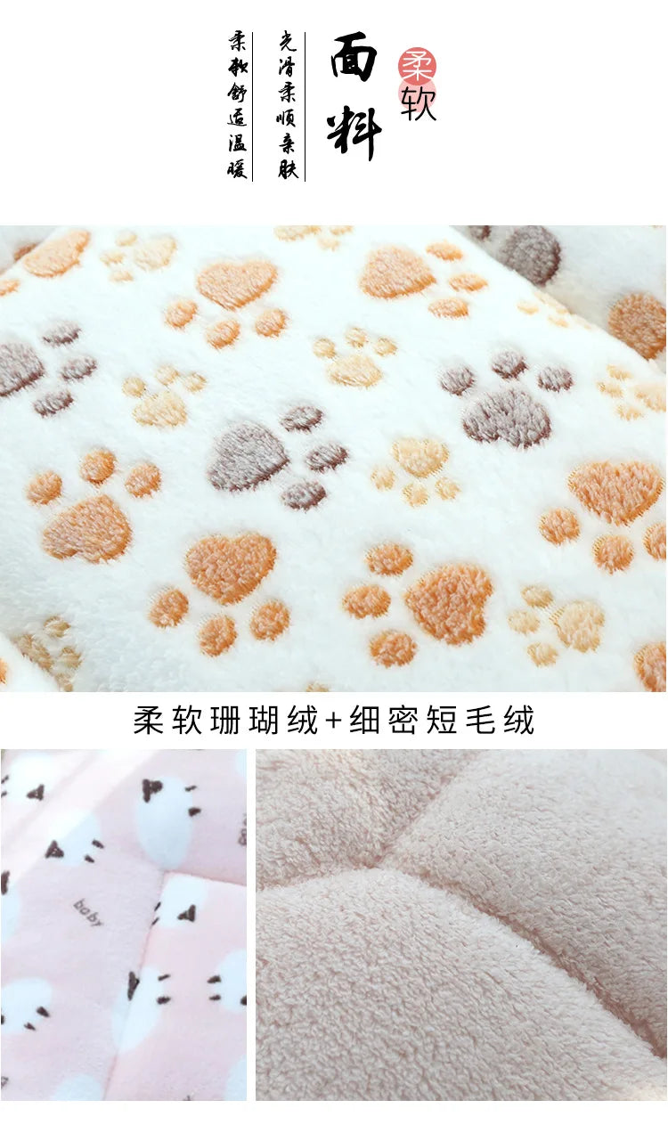 Double-sided Pet Mat Mats Short Plush Pet Sleeping Bed for Cats Small Dogs Cute Pet Pad Blanket Warm Kitten Cushion Cat Sofa Bed