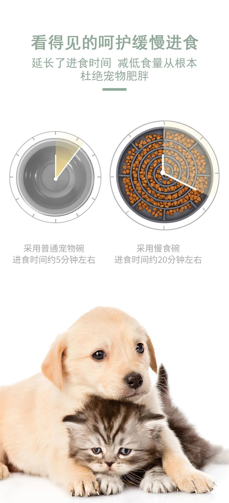 Pet supplies Slow Food Bowl Cat Anti-Knockover Anti-Slip Food Bowl Puppy Anti-choking Silicone Toy Food Plate