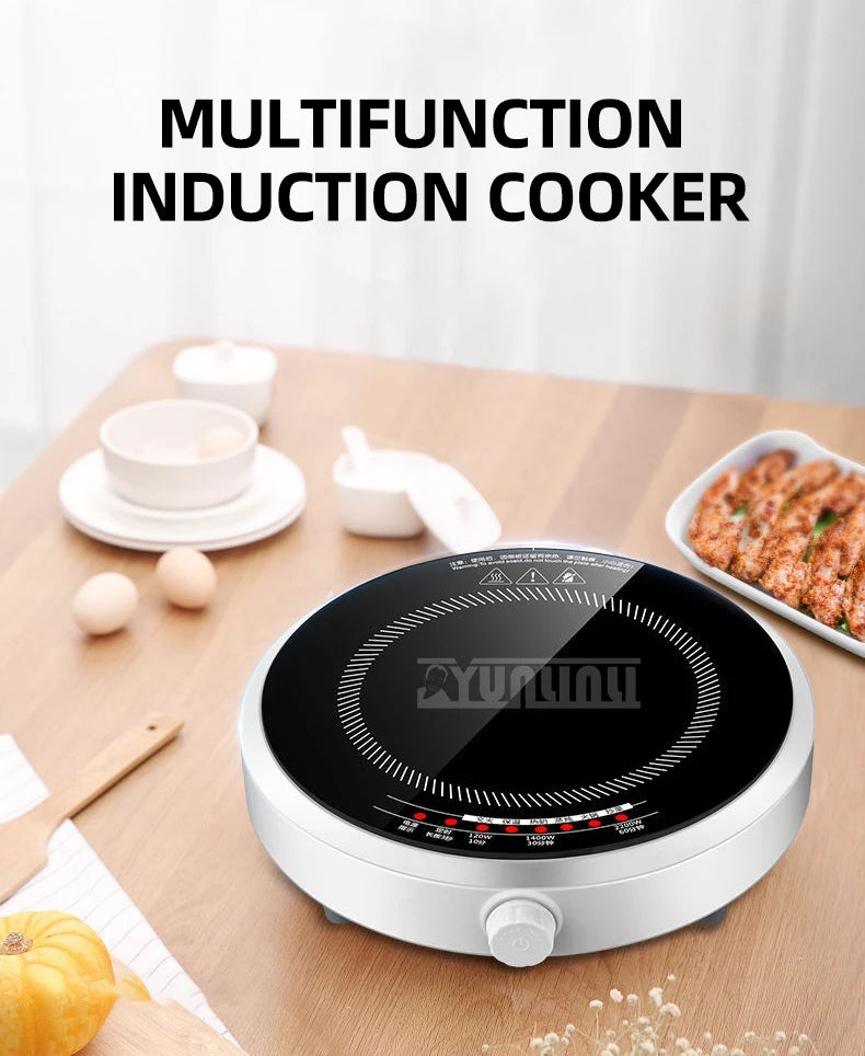 Kitchen Smart Cooktop Portable Induction Cooker Household 2200W Inductions Kochplatte High Power Fogao