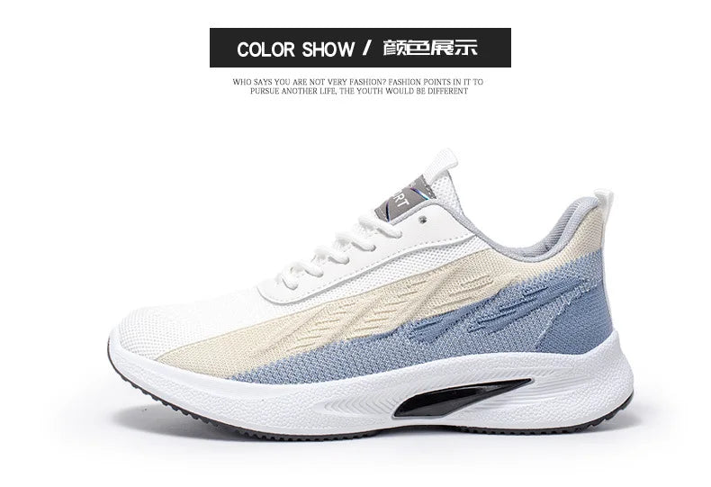 2024 new Men's sneakers Summer men's shoes breathable lace-up lightweight running shoes