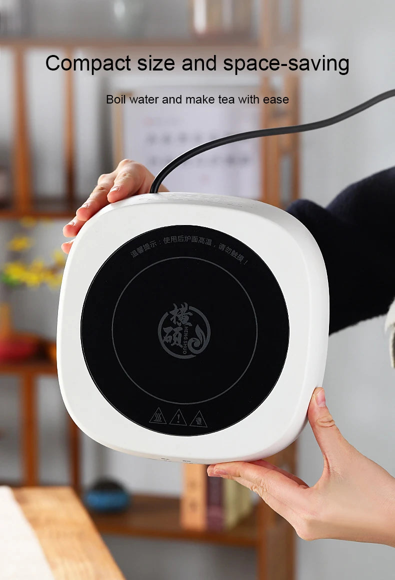 1200W Mini Electric Stove Portable Heating Furnace Cast Iron Hot Plate Coffee Milk Heater Temperature Adjustable Tea Warmer 15cm