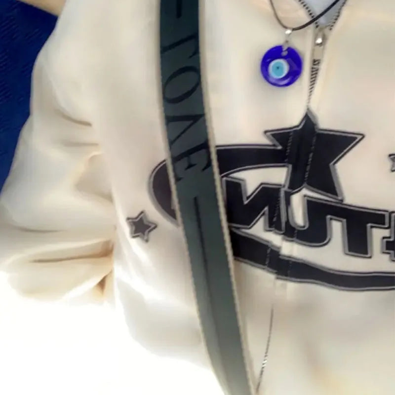 2023 Autumn and Winter Harajuku Hooded Coat Y2k Street Girl Boy Thicken Jacket Top Funny Star Pattern Pullover Hoodie