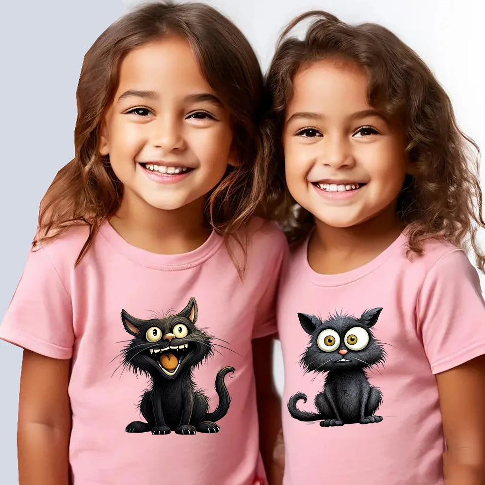 15cm Kid Halloween Black Cat Iron On Heat Transfer Sticker For Clothes DTF Pinted Vinyl Thermal Appliques Washable T-Shirt Decal