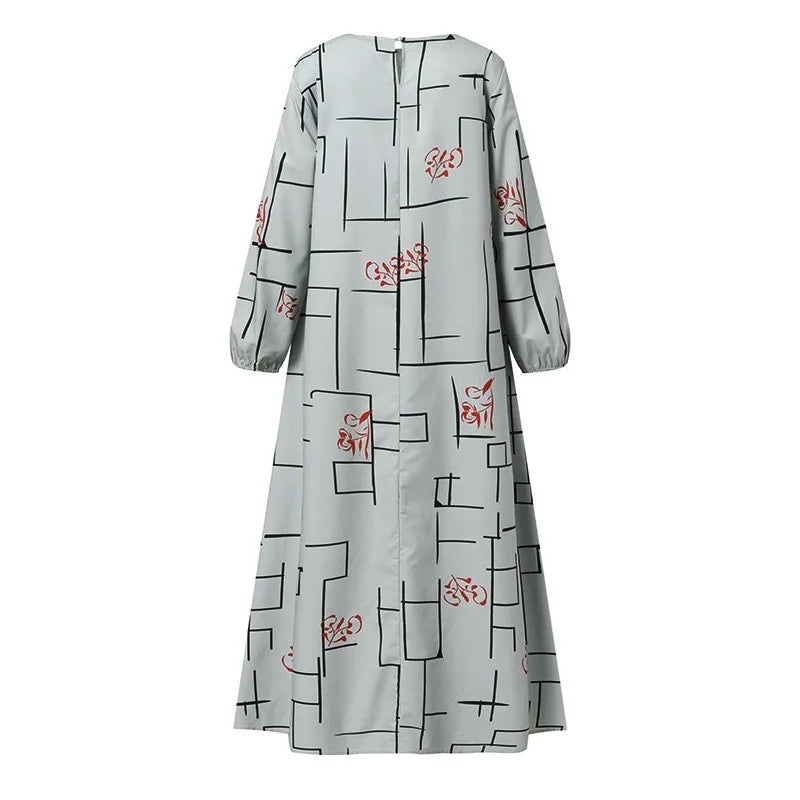 Abaya Muslim Women Print Dress Morocco Ramadan Long Robe Vestidos Abayas Saudi Dubai Arabic Jalabiya Islam Eid Modest Dresses