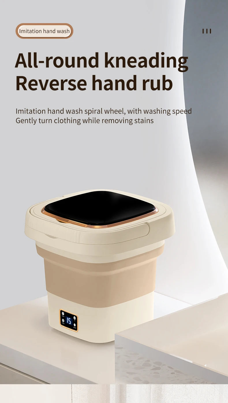 Folding washing machine 9L large capacity portable mini small washing machine underwear socks retractable automatic washing