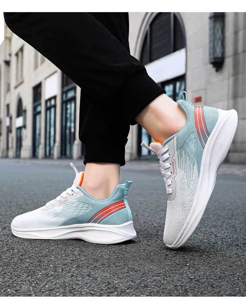 2024 Men's Shoes Spring fashion Soft sole sports single shoes flying woven Casual style men's Running shoes sneakers