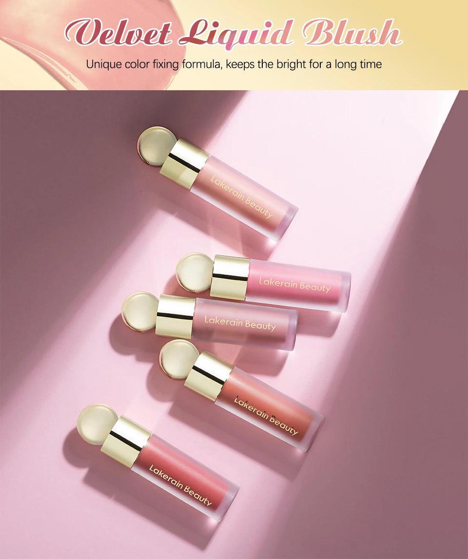 7.5ml Matte Liquid Blush Velvet Blusher Orange Peach Face Pigment Lasting Beauty Natural Cheek Tint Cream Waterproof Blush