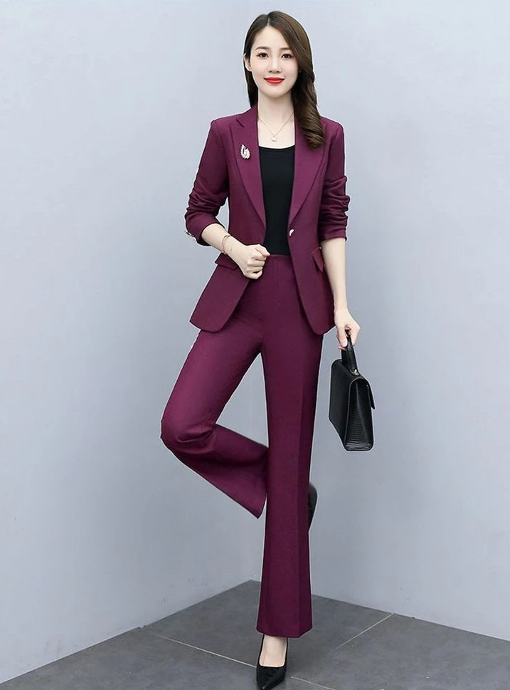 Outfit Wide Leg Trouser Suit Blazer and Womens 2 Pant Sets White Two Piece Set Pants for Women Formal Business Sexy Classy Xxl D