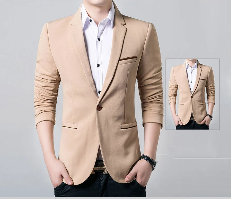 Brand Men's Casual Blazer 2024 Autumn New Fashion Slim Business Suit Coat Gentleman High-quality Men's Clothing Homme M~5XL