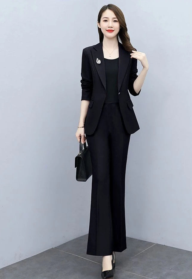 Outfit Wide Leg Trouser Suit Blazer and Womens 2 Pant Sets White Two Piece Set Pants for Women Formal Business Sexy Classy Xxl D