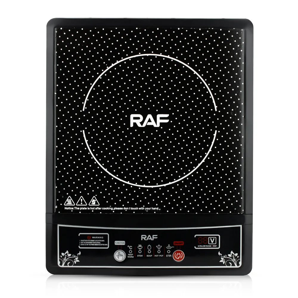 220V Smart Induction Cooker with Ceramic Panel Waterproof, Key-controlled for Cooking and Hot Pot, 2000W