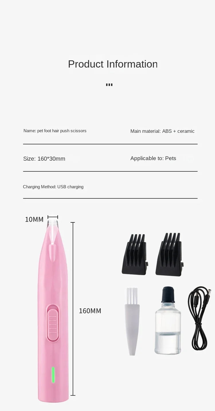 Dog Hair Trimmer Electric Dog Cutter Professional Pet Foot Hair Trimmer Cat Grooming Hairdresser Scissors Butt Ear Pedicator