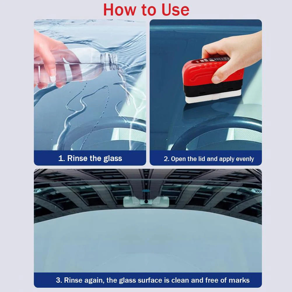 Car Windshield Cleaner Removes Dirt Oil Film Remover Car Glass Sponge Cleaning Brush Powerful Windshield Oil Film Stain Removal