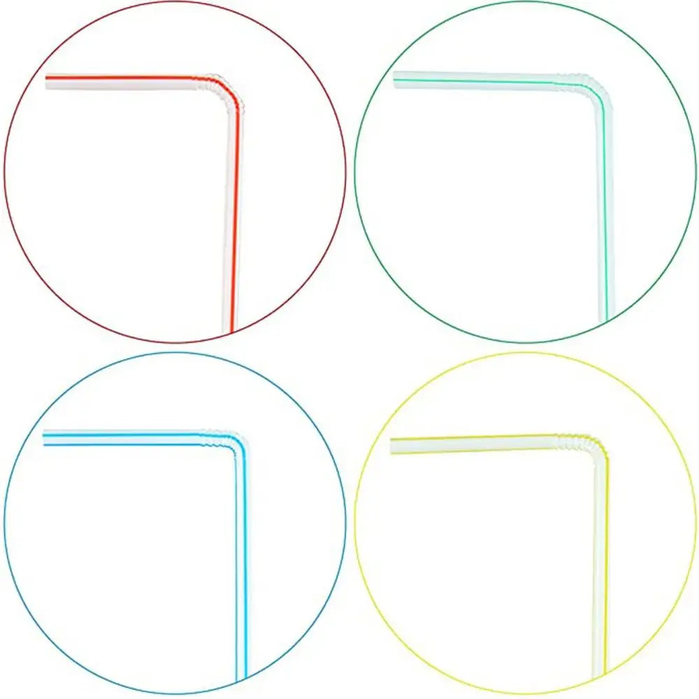 100Pcs Colorful Disposable Plastic Curved Drinking Straws Reusable Straw 21cm Wedding Party Bar Drink Accessories Birthday