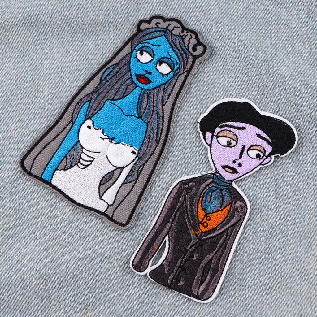 Horror Killer Clown Embroidered Patches for Clothing Halloween Patches on Clothes Stickers Iron on Patches Stripes Diy Appliques