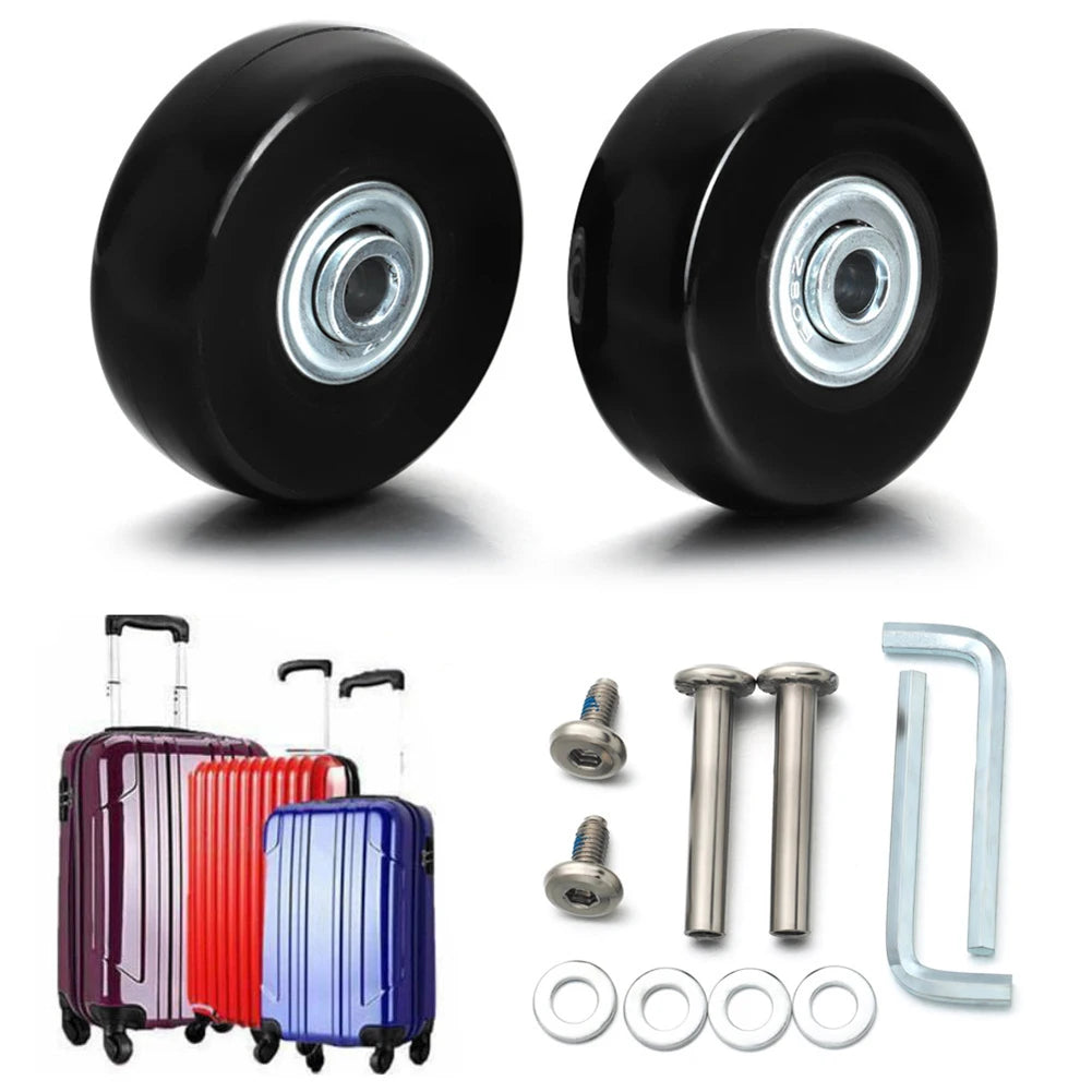 2/4PCS Luggage Wheels 40/50/60mm Rubber Casters Mute Trolley Case Wheels Replacement Axles Suitcase Wheel Parts For Furniture