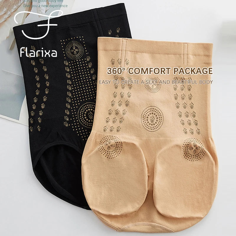 Flarixa Seamless Women Tummy Control Panties High Waist Flat Belly Shaping Panties Slimming Belly Underwear Antibacterial Briefs