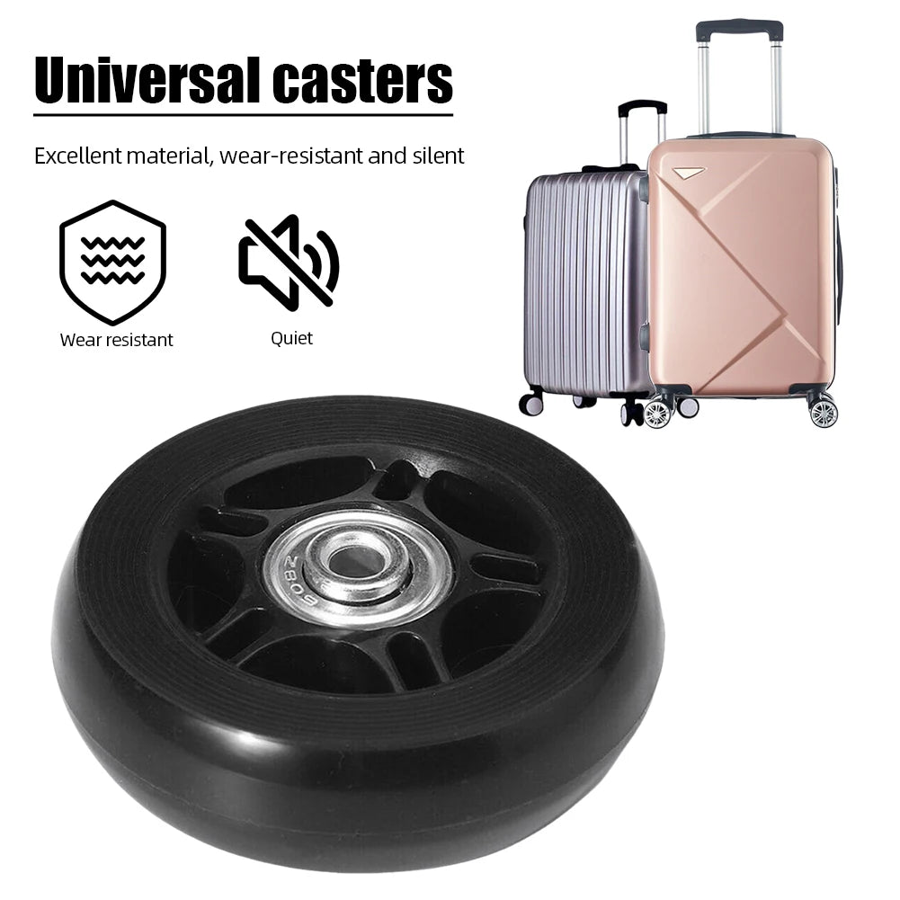 2/4PCS Luggage Wheels 40/50/60mm Rubber Casters Mute Trolley Case Wheels Replacement Axles Suitcase Wheel Parts For Furniture