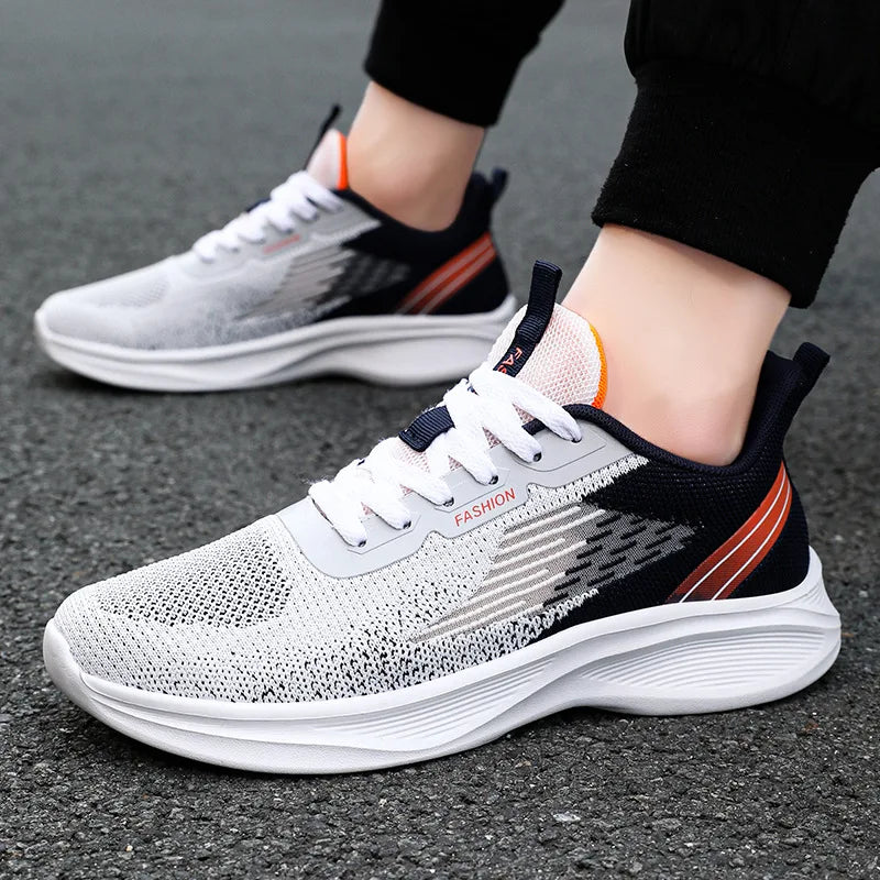 2024 Men's Shoes Spring fashion Soft sole sports single shoes flying woven Casual style men's Running shoes sneakers