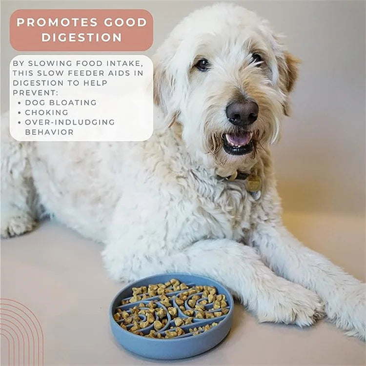 Pet supplies Slow Food Bowl Cat Anti-Knockover Anti-Slip Food Bowl Puppy Anti-choking Silicone Toy Food Plate