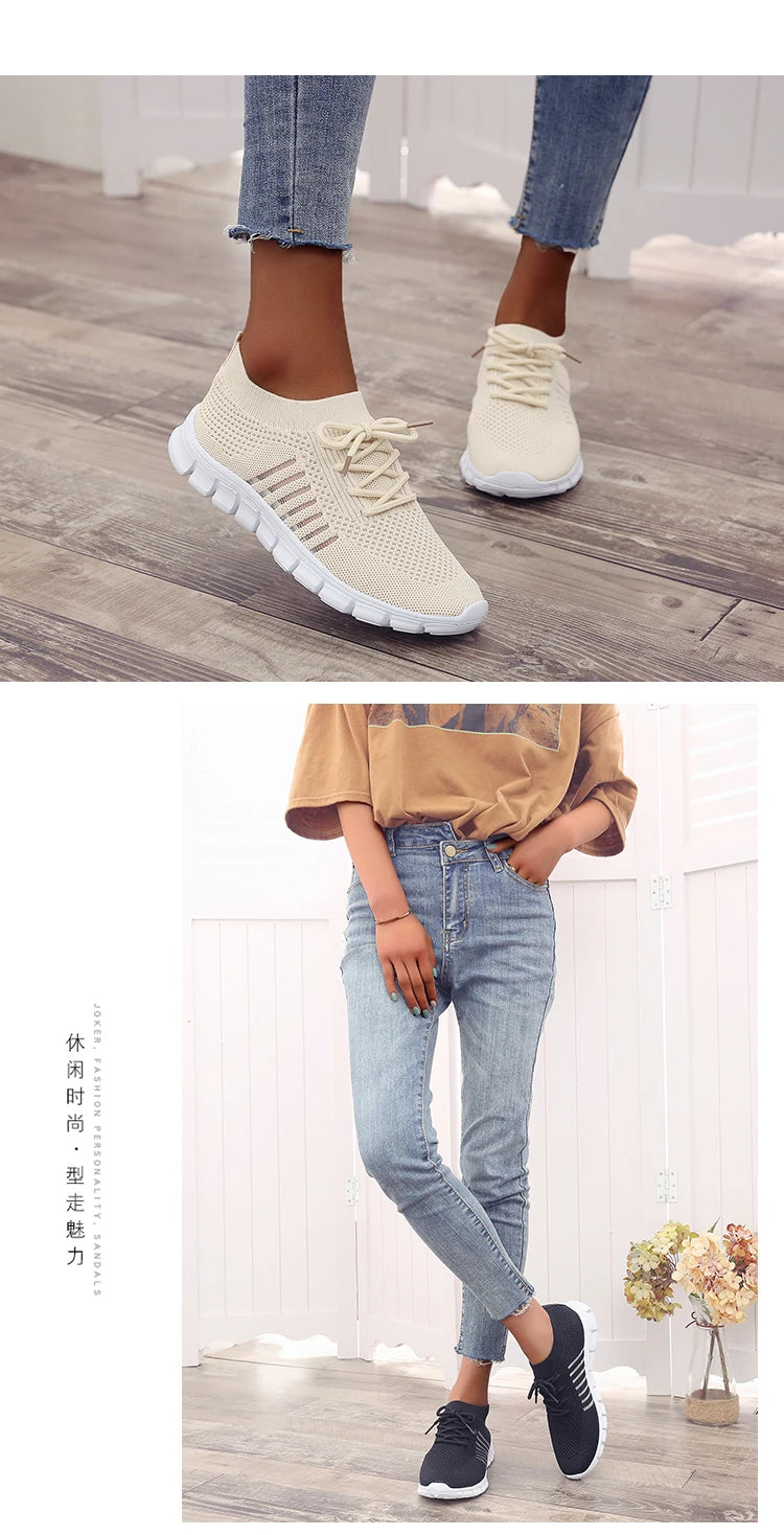 Women Mesh Breathable Shoes Slip on Flat Shoes Woman Tenis Ladies Casual Shoes Walking Footwear Sneakers Womens Vulcanize Shoes