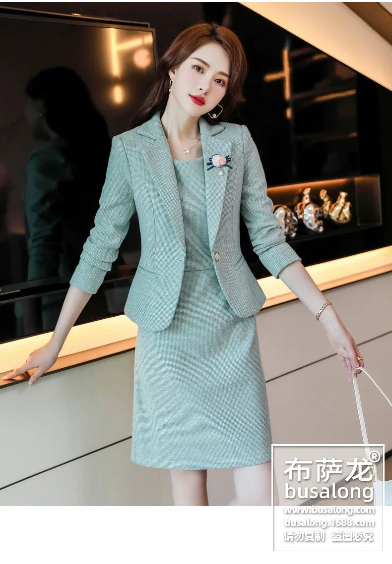 Spring and Autumn Long Sleeve Business Women's Clothing Suit Jacket Formal Wear Temperament Commute Work Clothes Slim Fit Slimmi