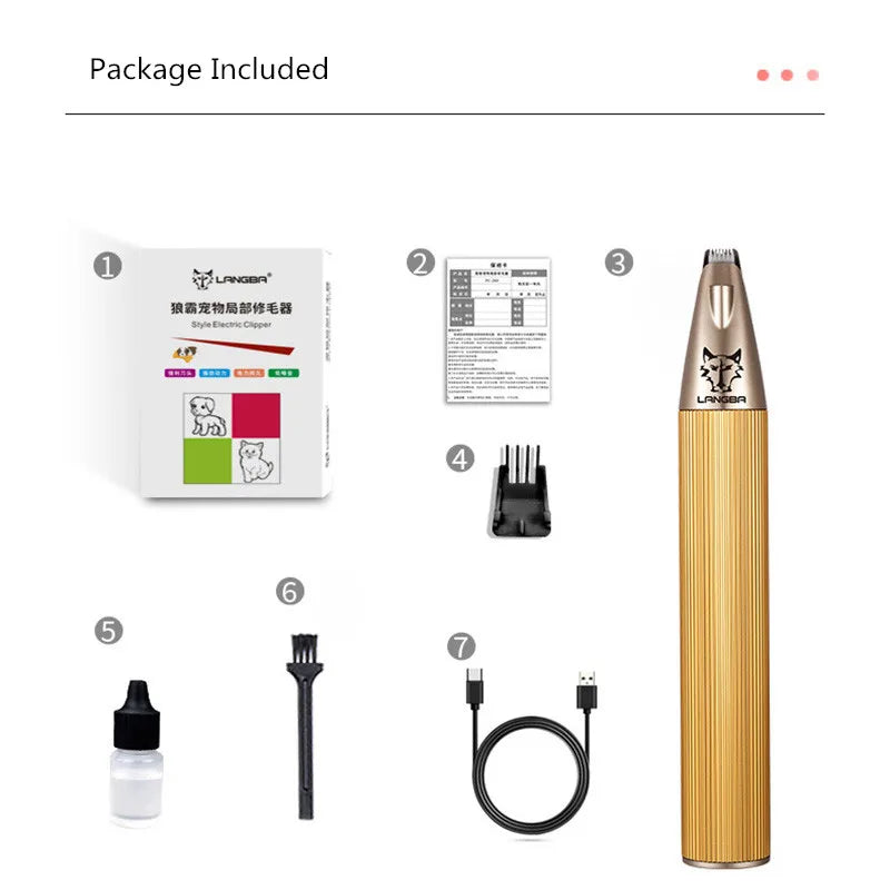 Aluminum Alloy Clipper Rechargeable Pet Foot Hair Trimmer For Dog/Cats Grooming and Care Electric Hair Cutting Machine 2 Colors