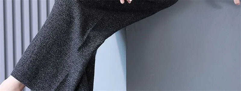Self Made Knitted Two-piece Set for Women's 2024 Spring Clothing Set Socialite Temperament Wide Leg Pants Sweater Set Commuting