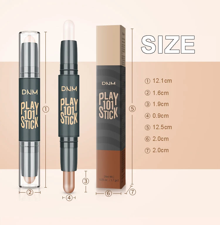 Double-head Face Foundation Concealer Pen Long Lasting Dark Circles Corrector Contour Pencil Concealers Stick Highlight Cosmetic