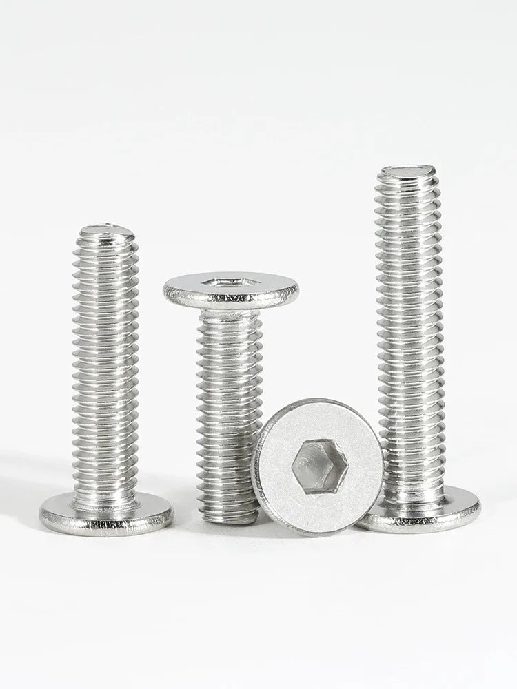 M6 M8 M10 M12 CM Hex Hexagon Socket Ultra Thin Super Low Flat Wafer Head Allen Cap Screw Bolt 304 stainless steel Length 6~120mm